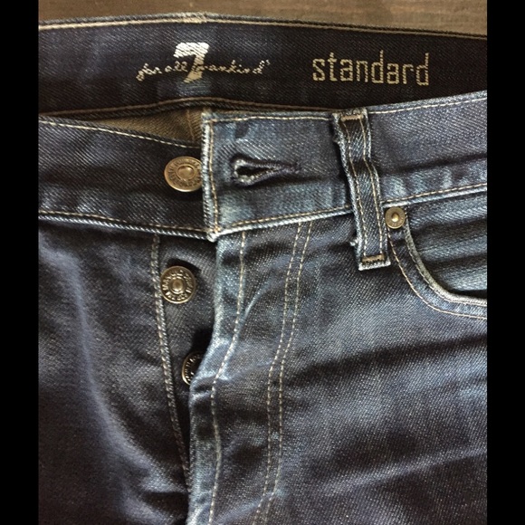 7 For All Mankind Denim 30 Wax Blue Stretch Jeans - Picture 4 of 8